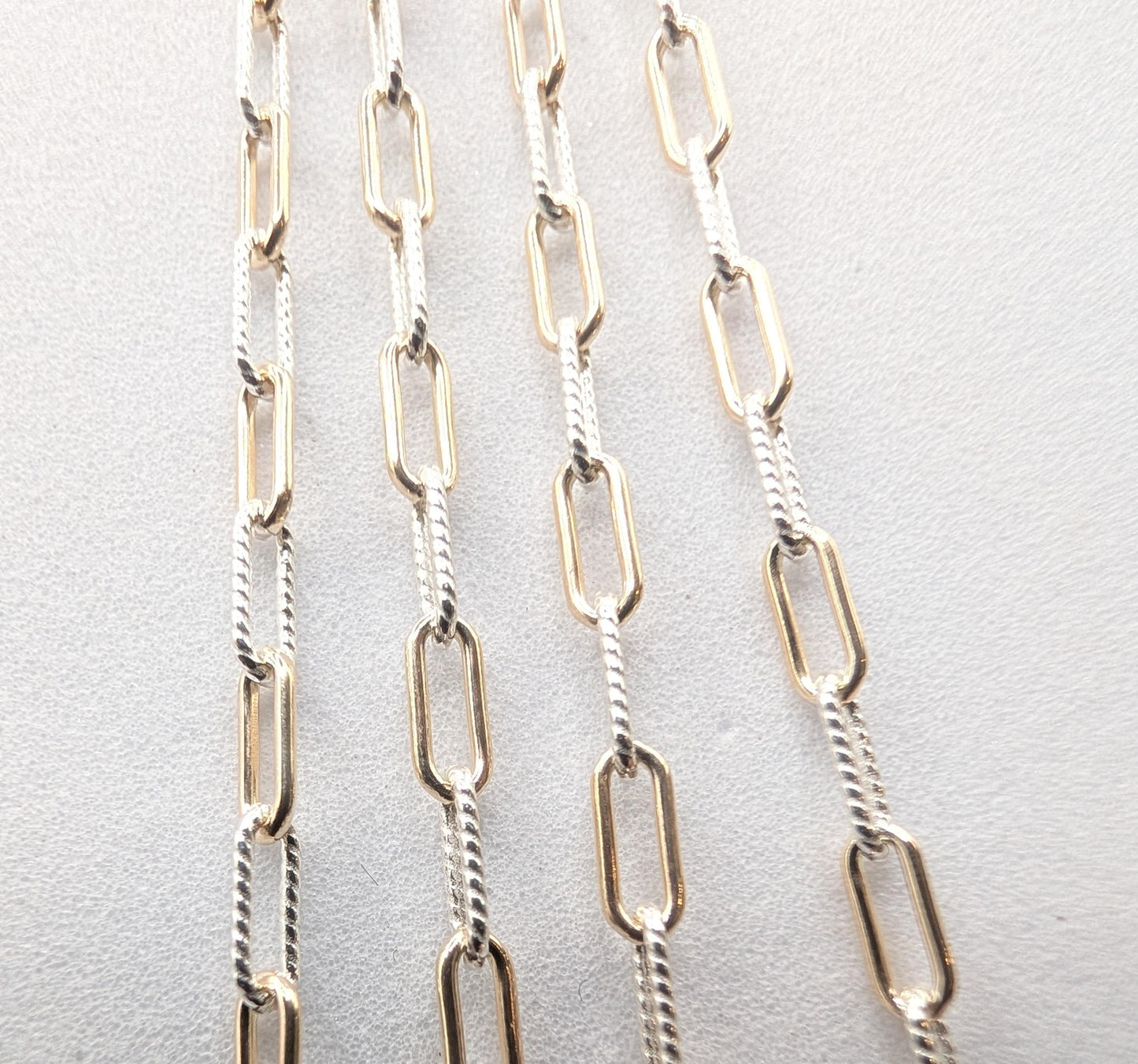 1+1 Paperclip Chain – 2.3MM | Mixed Metal