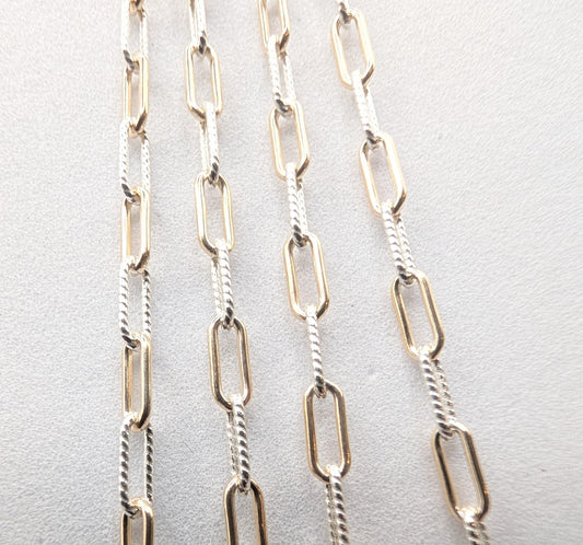 1+1 Paperclip Chain – 2.3MM | Mixed Metal