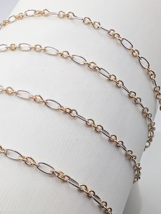 Round Wire Figaro Chain - 1.9MM | Mixed Metal
