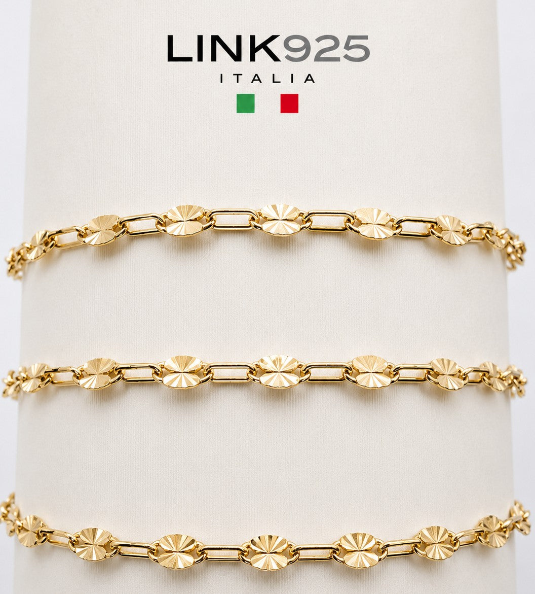 1+1 Starburst Paperclip Chain | 2.5MM | 14k Gold Filled