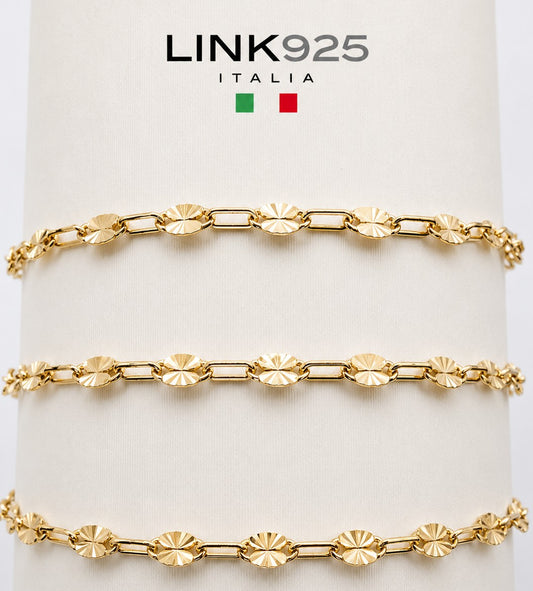 1+1 Starburst Paperclip Chain | 2.5MM | 14k Gold Filled
