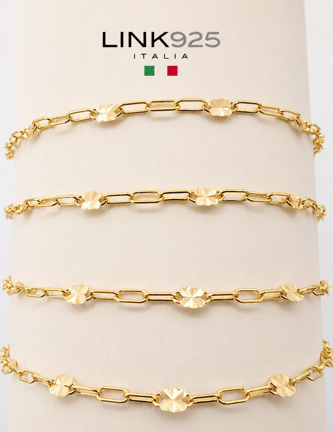 Square Starburst Paperclip Chain 3+1 | 2.3MM | 14k Gold Filled