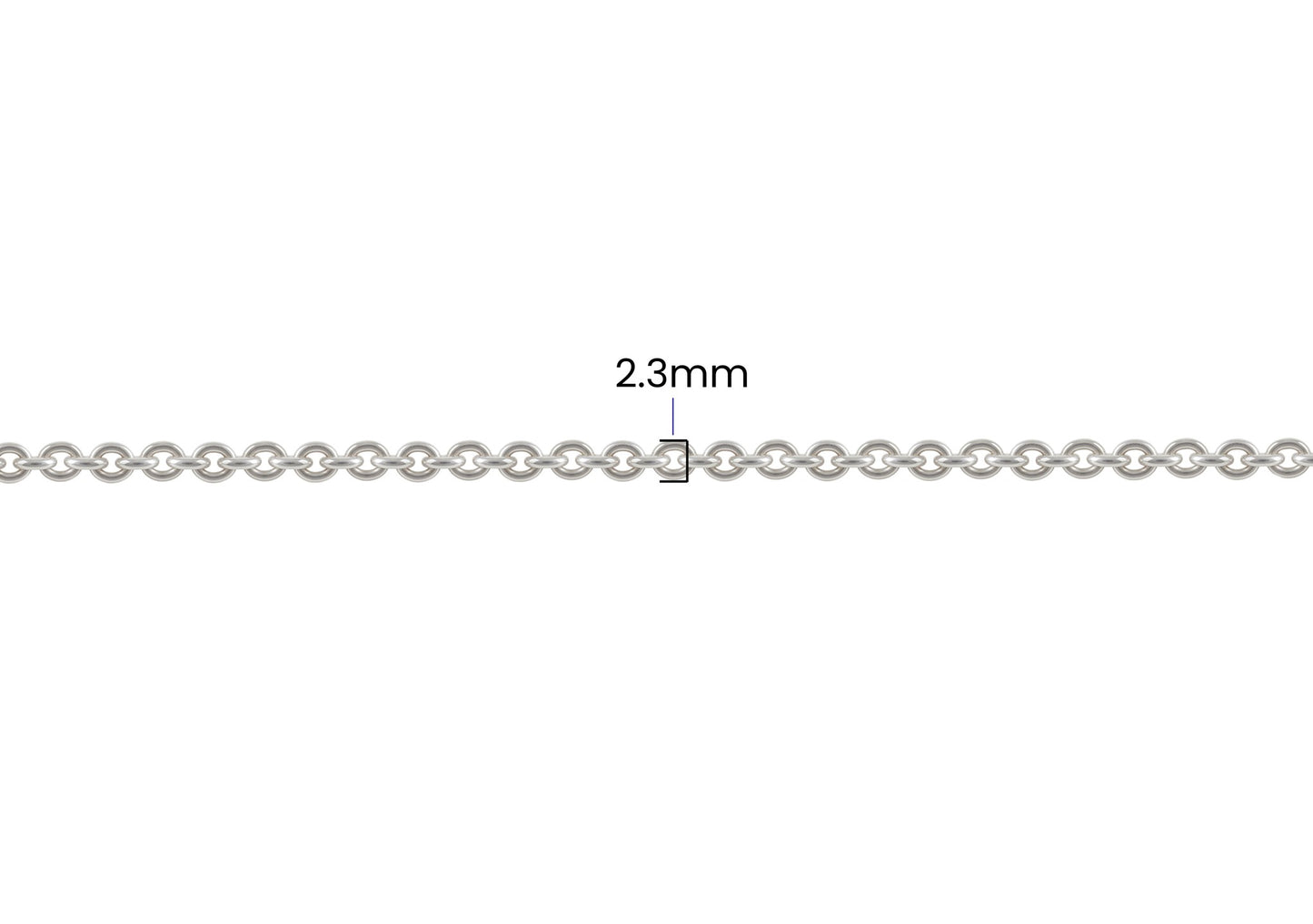 Diamond Cut Cable Chain — 2.3MM | Sterling Silver