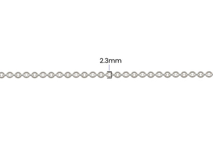 Diamond Cut Cable Chain — 2.3MM | Sterling Silver