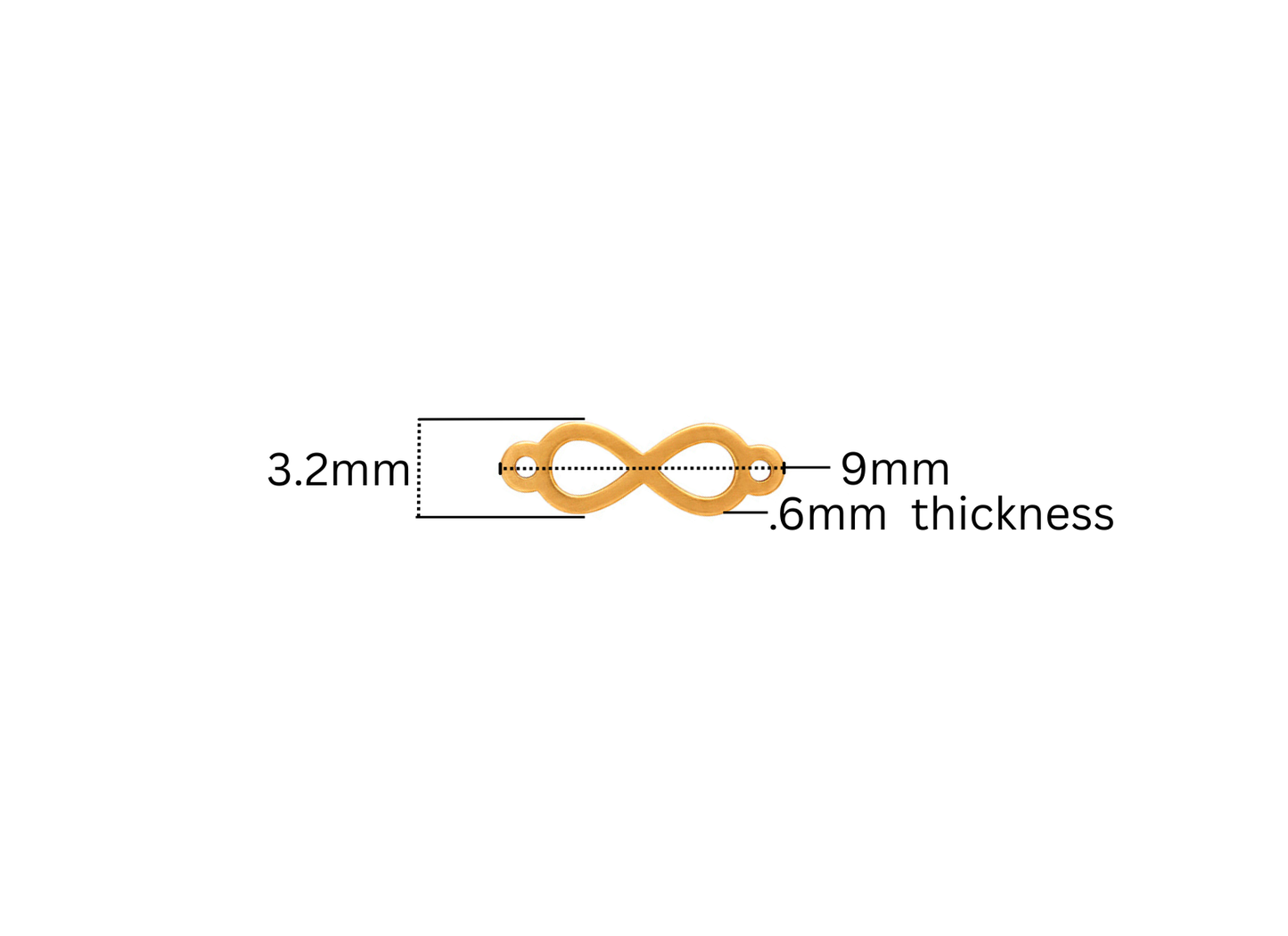Infinity Connector - 9MM x 3.2MM | 14K Gold Filled