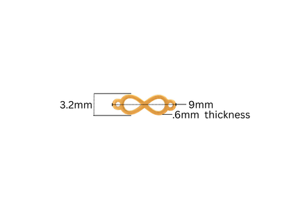Infinity Connector - 9MM x 3.2MM | 14K Gold Filled
