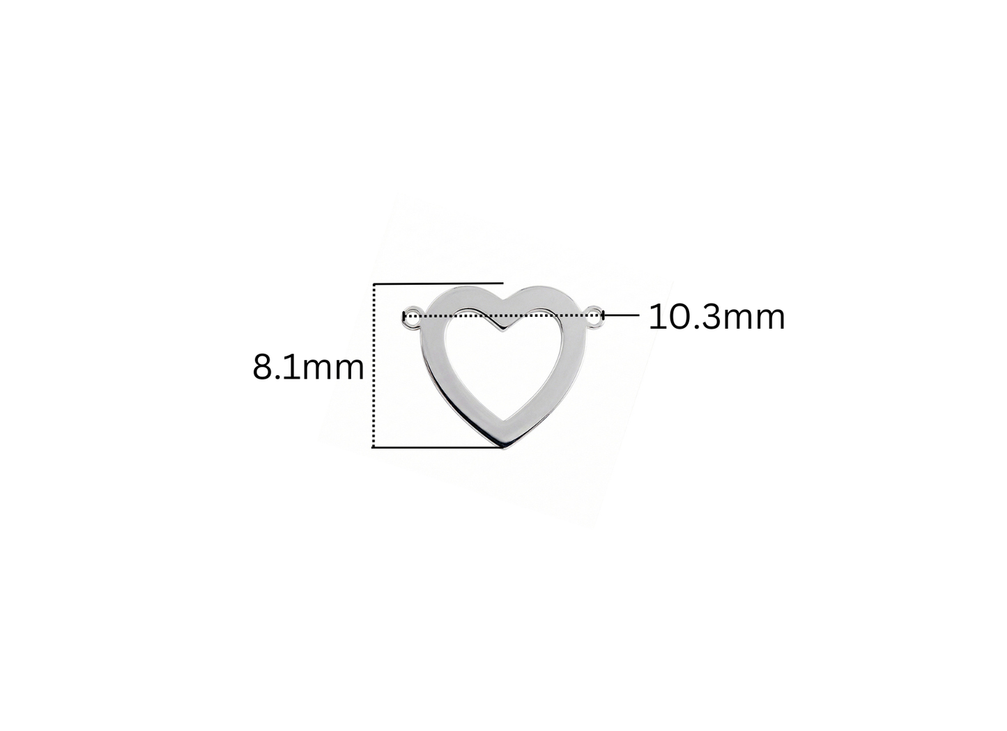 Open Heart Connector - 10.3MM x 8.1MM | Sterling Silver