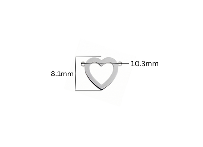 Open Heart Connector - 10.3MM x 8.1MM | Sterling Silver