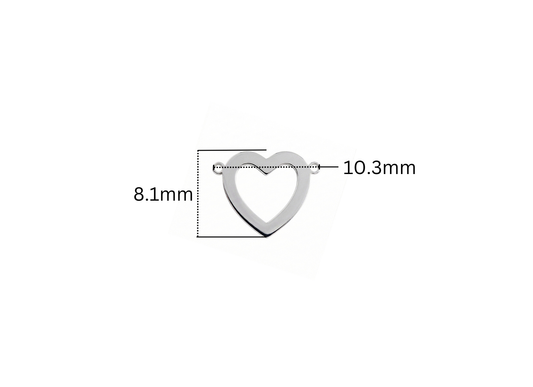 Open Heart Connector - 10.3MM x 8.1MM | Sterling Silver