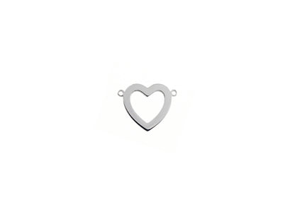 Open Heart Connector - 10.3MM x 8.1MM | Sterling Silver