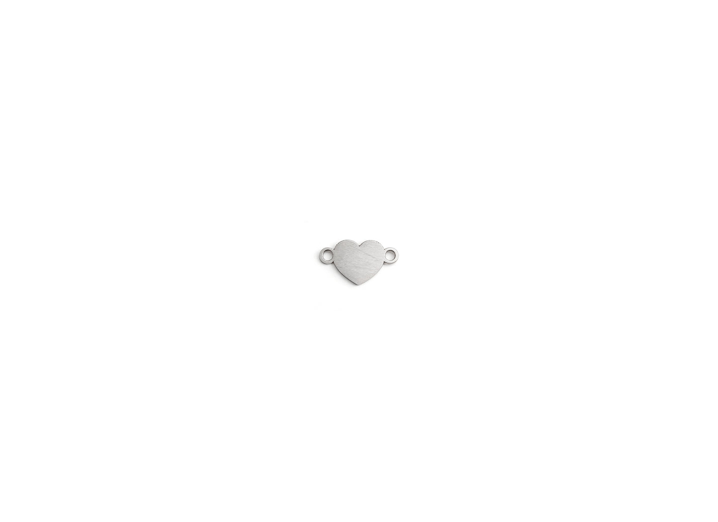 Diamond Cut Heart Connector - 9.2MM x 5.6MM | Sterling Silver