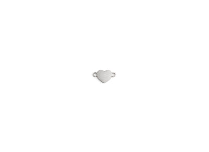 Diamond Cut Heart Connector - 9.2MM x 5.6MM | Sterling Silver