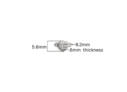 Diamond Cut Heart Connector - 9.2MM x 5.6MM | Sterling Silver