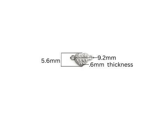 Diamond Cut Heart Connector - 9.2MM x 5.6MM | Sterling Silver