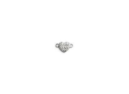 Diamond Cut Heart Connector - 9.2MM x 5.6MM | Sterling Silver