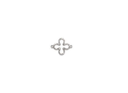 Diamond Cut Clover Connector - 12MM x 15MM | Sterling Silver