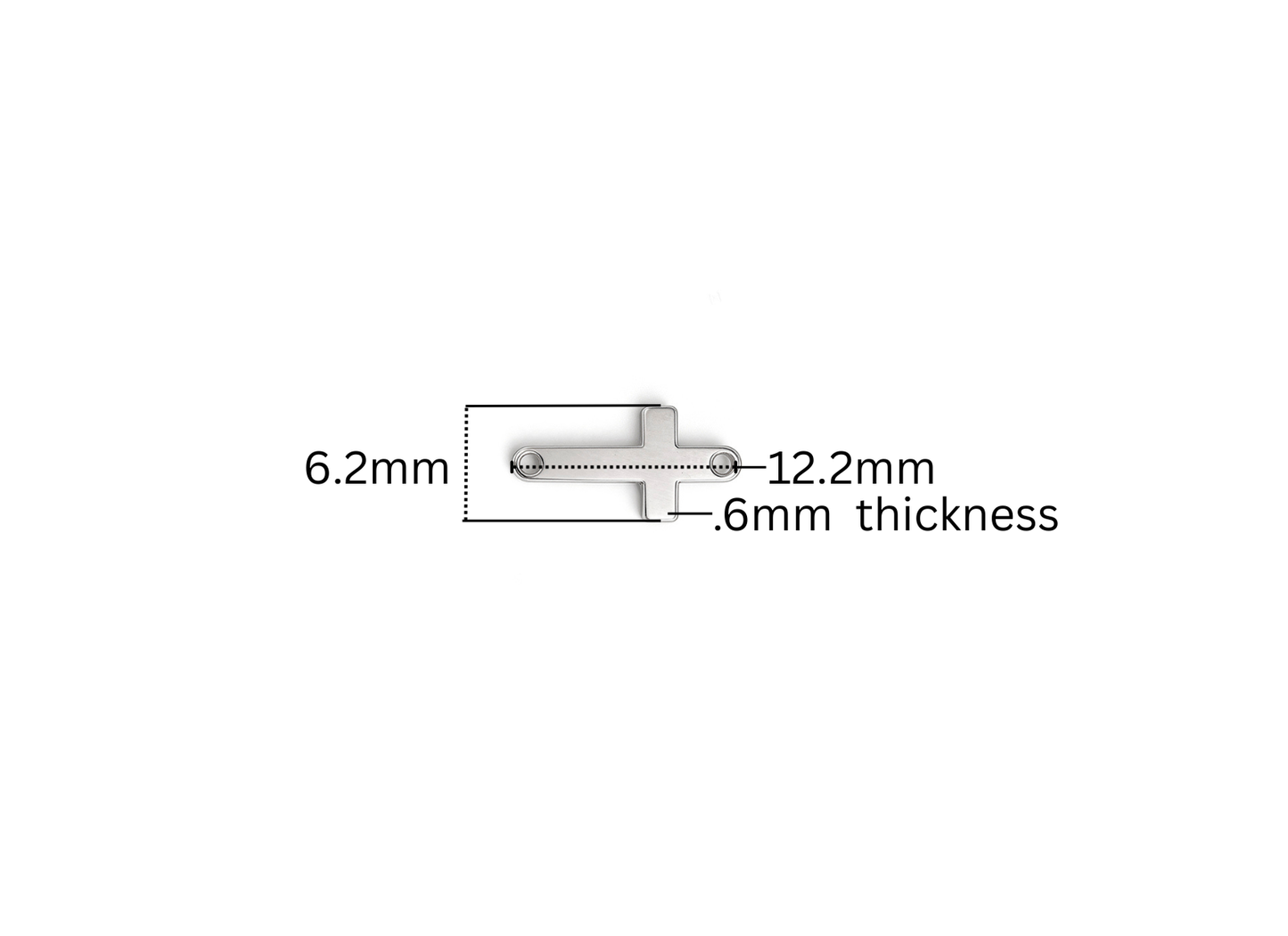 Cross Connector - 12.2MM x 6.2MM | Sterling Silver