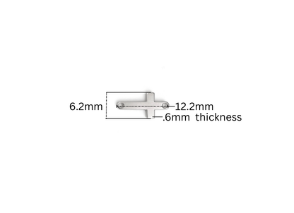 Cross Connector - 12.2MM x 6.2MM | Sterling Silver
