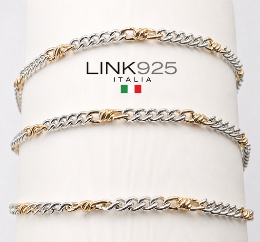 5+1 Curb Papillion Chain | 2MM X 6.5MM | Mixed Metal