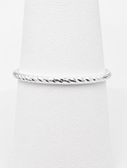 Diamond-Cut Sterling Silver Stacker Ring – 1.5mm