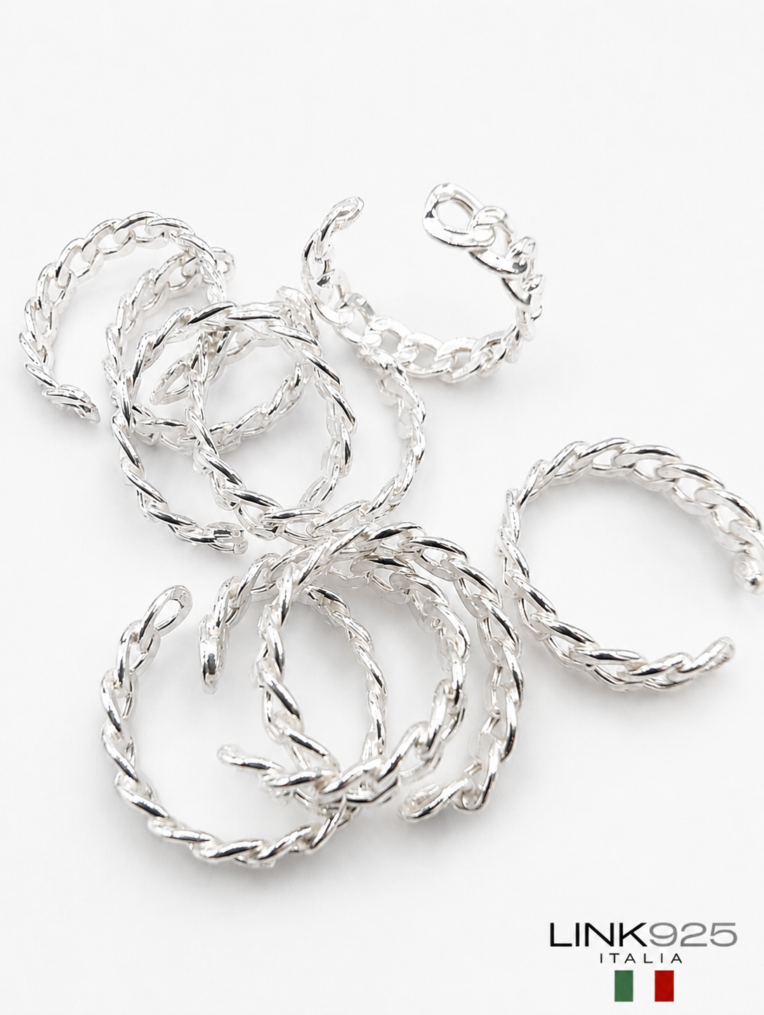Curb Chain Adjustable Ring - 4.6MM | Sterling Silver