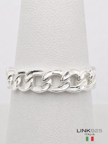 Curb Chain Adjustable Ring - 4.6MM | Sterling Silver