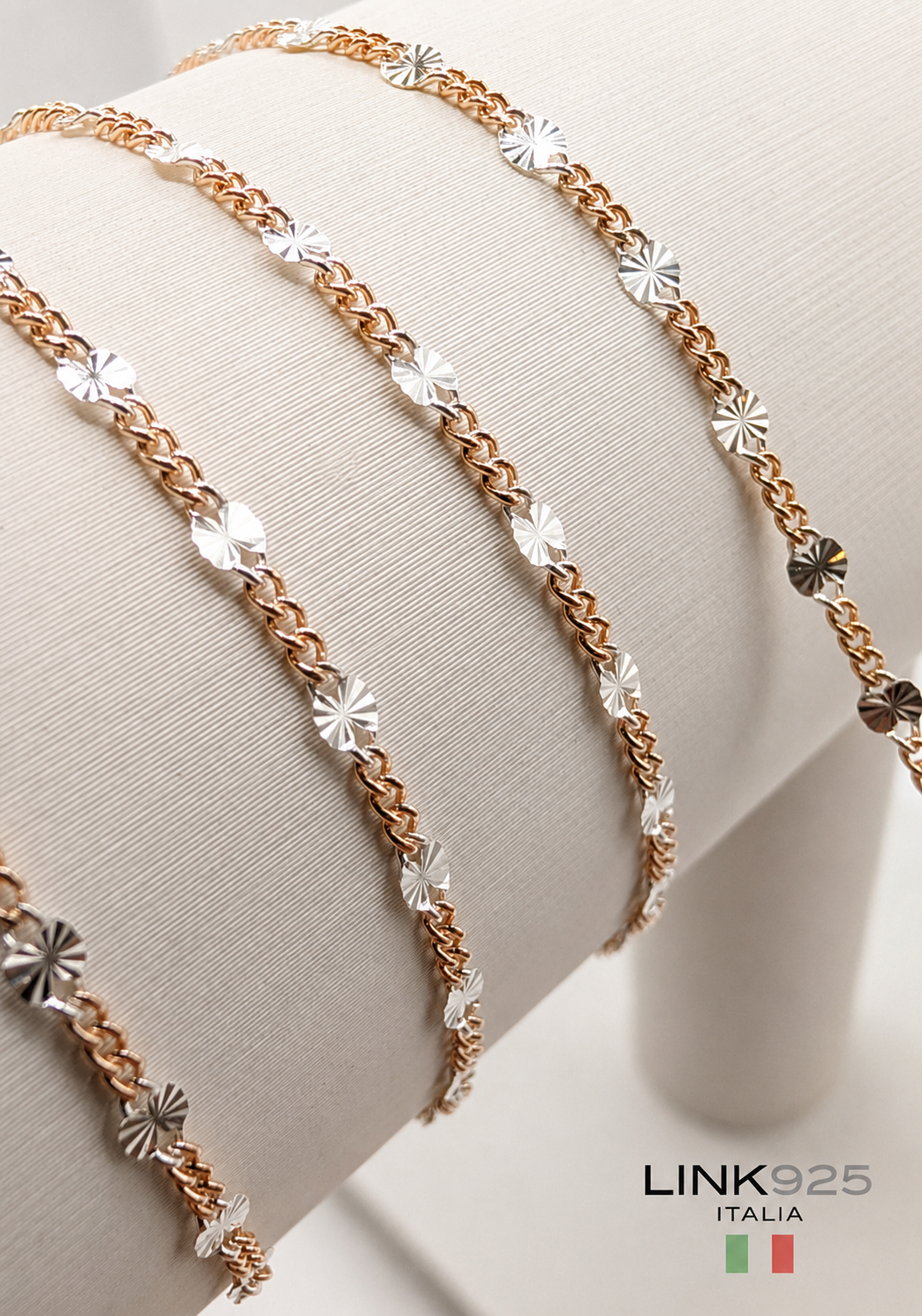 Curb Starburst Chain - 2.3MM | Mixed Metal