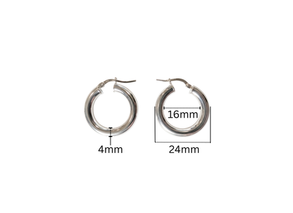 Classic Hoop Earrings - 24MM | Sterling Silver
