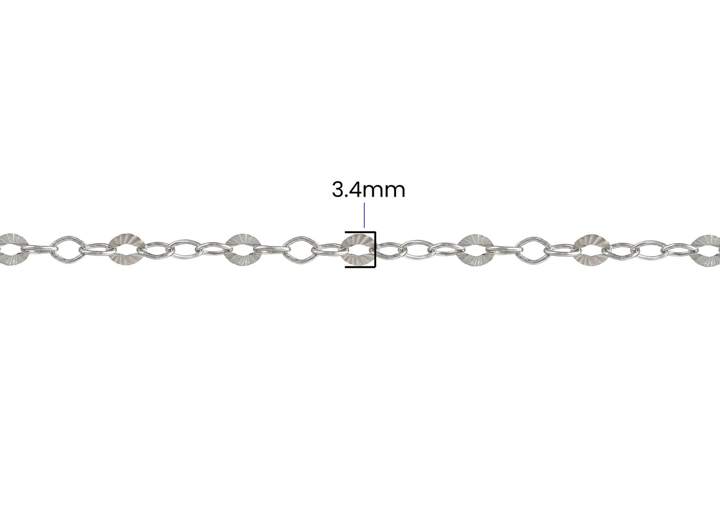 Starburst Cable Chain - 3.4MM | Sterling Silver
