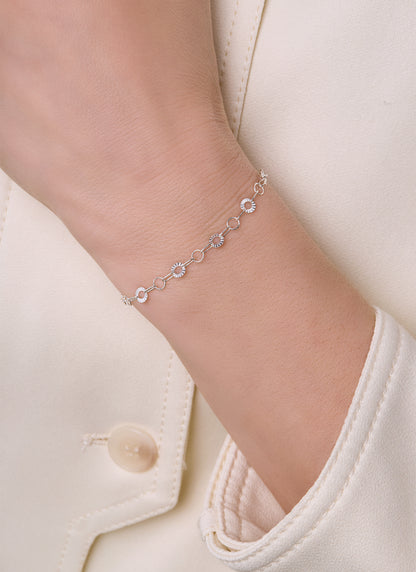 Sunburst Rolo Chain - 5MM | Sterling Silver