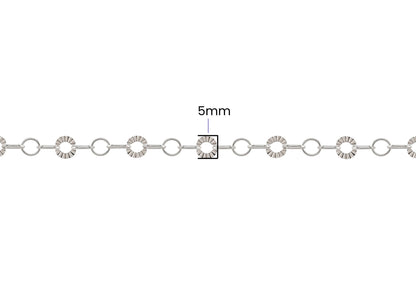Sunburst Rolo Chain - 5MM | Sterling Silver