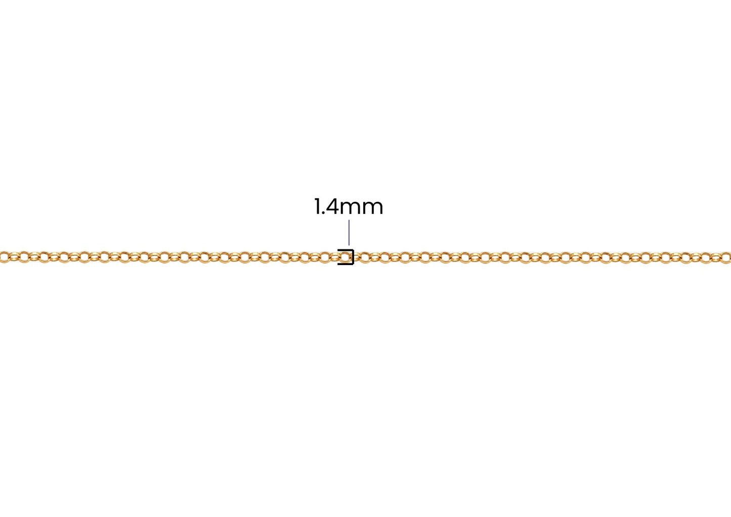 Flat Wire Rolo Chain - 1.4MM |  14K Gold Filled