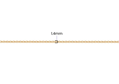 Flat Wire Rolo Chain - 1.4MM |  14K Gold Filled