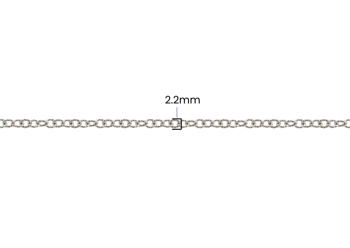 Textured Cable Chain - 2.2MM | Sterling Silver