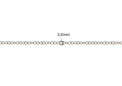 Textured Cable Chain - 2.2MM | Sterling Silver