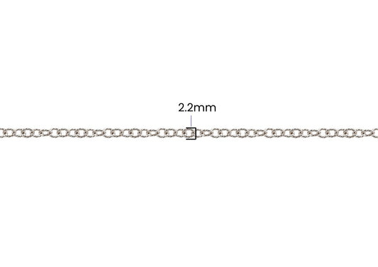 Textured Cable Chain - 2.2MM | Sterling Silver