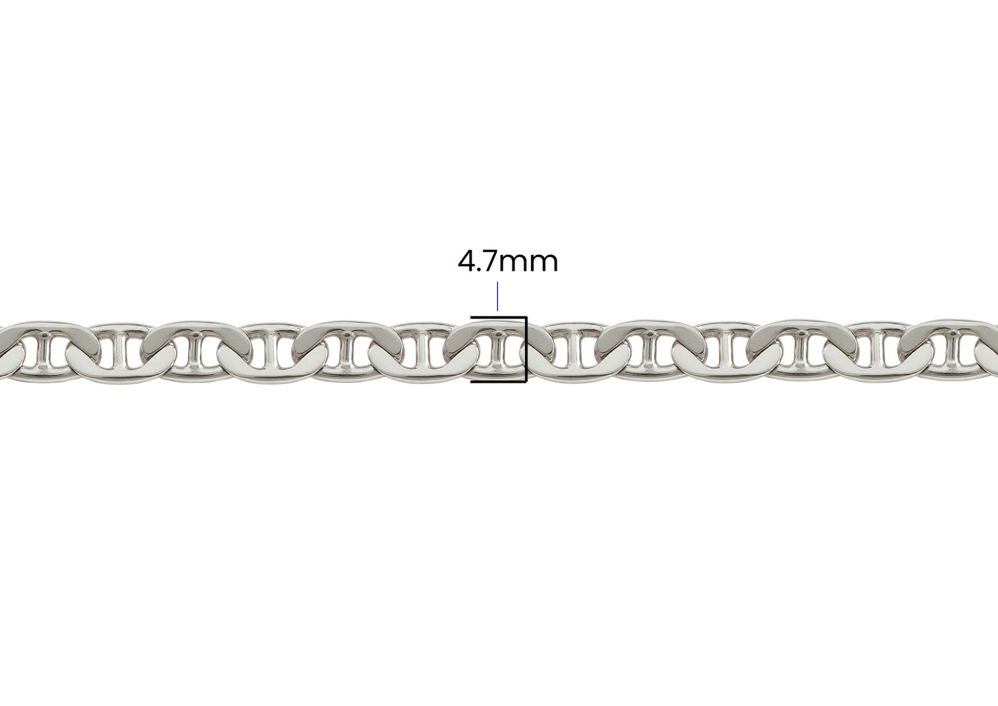 Flat Marina Chain - 4.7MM | Sterling Silver