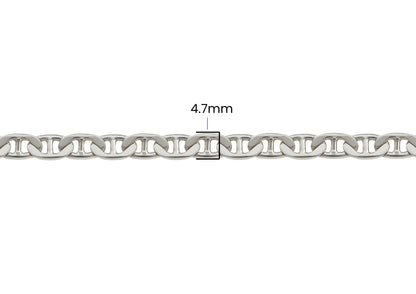 Flat Marina Chain - 4.7MM | Sterling Silver