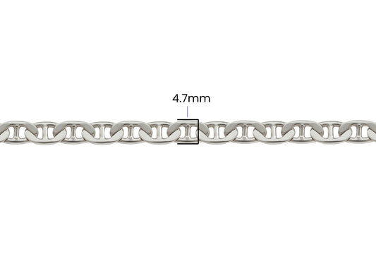 Flat Marina Chain - 4.7MM | Sterling Silver