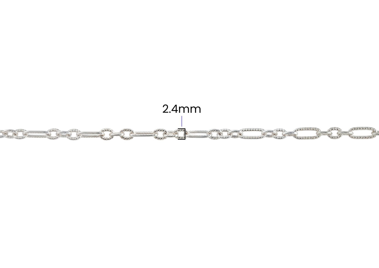 Twisted Figaro Rolo Chain - 2.4MM | Sterling Silver