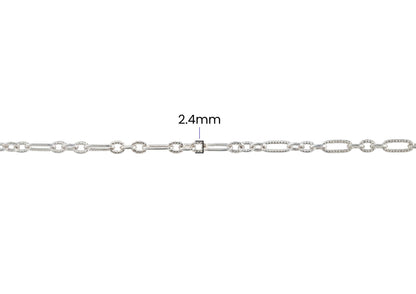 Twisted Figaro Rolo Chain - 2.4MM | Sterling Silver