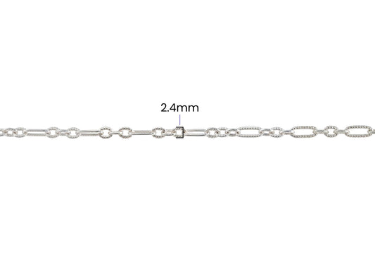 Twisted Figaro Rolo Chain - 2.4MM | Sterling Silver