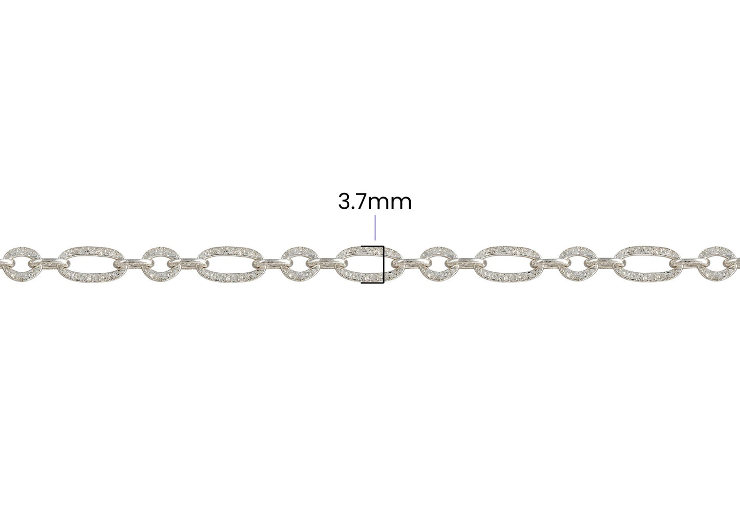 Diamond Cut Figaro Rolo Chain – 3.7mm | Sterling Silver