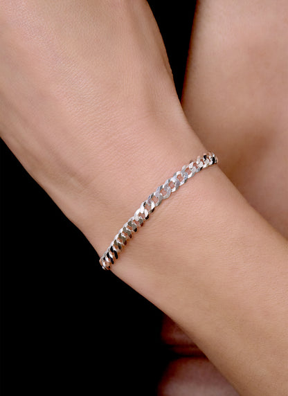 Ultra Flat Curb Chain - 5MM | Sterling Silver