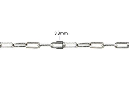 Diamond-Cut Paperclip Chain - 3.8MM | Sterling Silver
