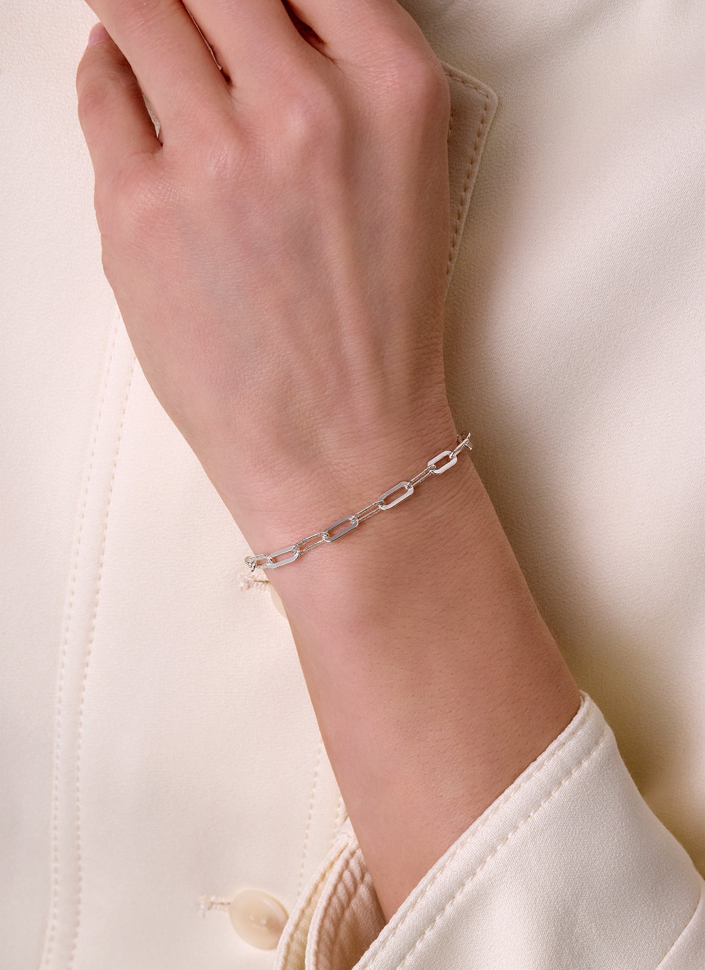 Alternating Diamond Cut Paperclip Chain - 4MM | Sterling Silver