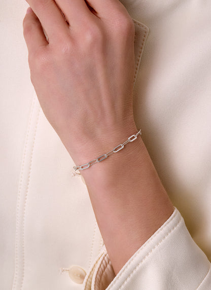 Alternating Diamond Cut Paperclip Chain - 4MM | Sterling Silver