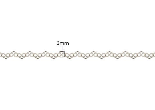 Pretzel Heart Chain - 3MM | Sterling Silver