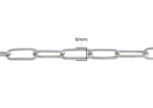 Twisted Paperclip Chain - 6MM | Sterling Silver