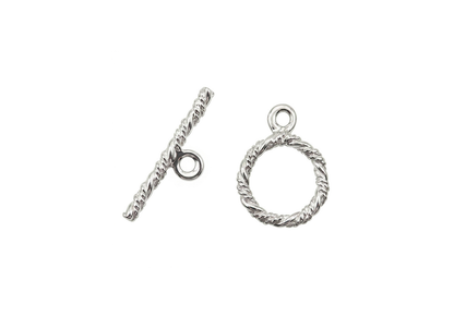 Twisted Toggle Clasp – 13mm with 23.5mm Bar | Sterling Silver